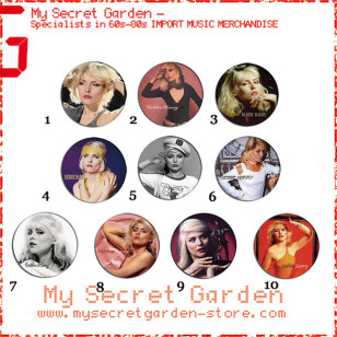 Blondie - Debbie Harry Portrait Pinback Button Badge Set 2a or 2b ( or Hair Ties / 4.4 cm Badge / Magnet / Keychain Set )
